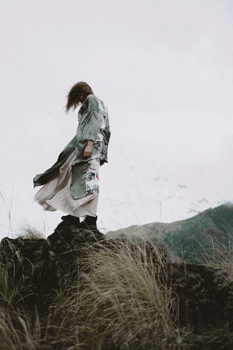 Portrait from Bali · 2023 — wind and silhouette in a field
